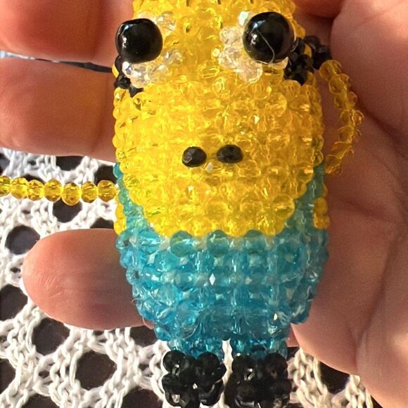 Crystal Bead Minion Keychain/Purse Charm - NWOT - Picture 2 of 6